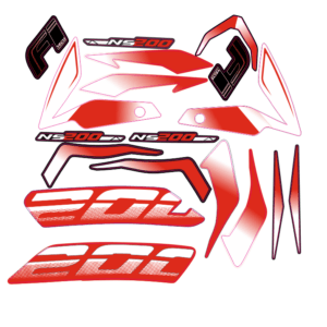 CALCOMANIAS NS200 ROJO (NO INCLUYE AROS)