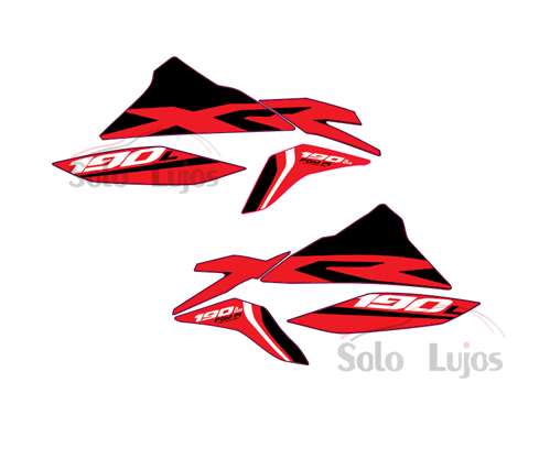 CALCOMANIA HONDA XR 190L NEGRO ROJO