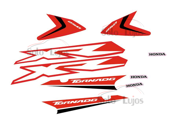 CALCOMANIA HONDA XR 250 PARA MOTO ROJA